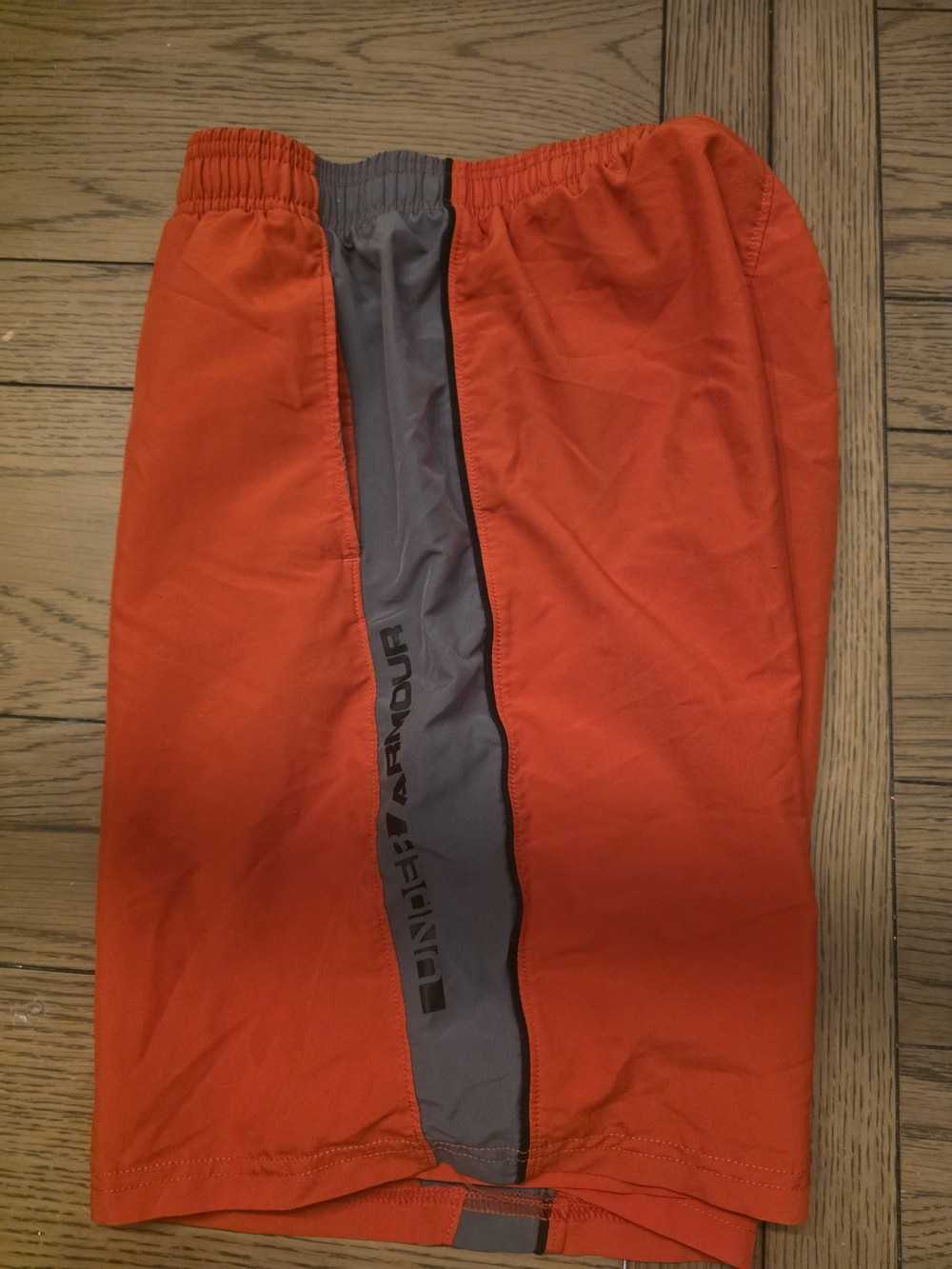 Under Armour Kids Orange Athletic Shorts with Gray Panel